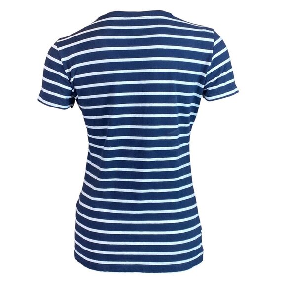 Nautica Women's Crew Neck Short Sleeve Tee S Navy Blue & White Cotton #223M - Picture 4 of 7